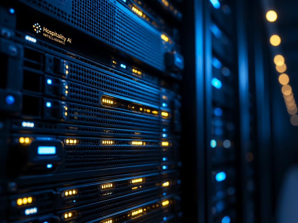 Modern server infrastructure representing hospitality AI and technology solutions